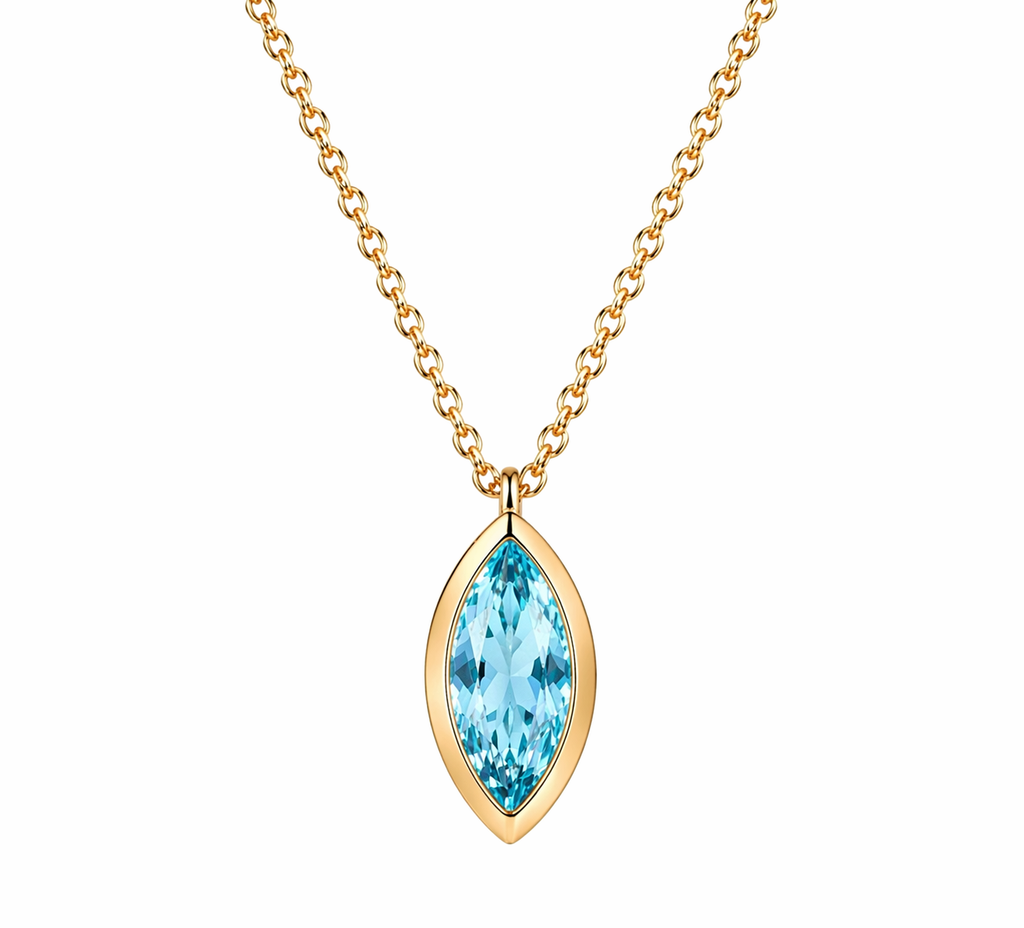 Mart Aquamarine Birthstone Kolye