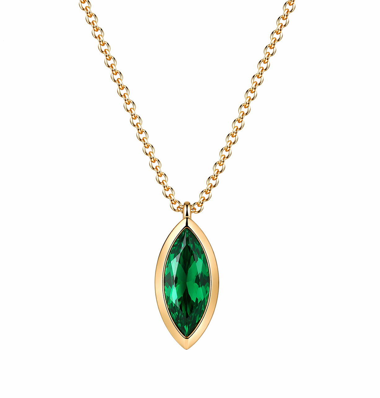Mayıs Emerald Birthstone Kolye