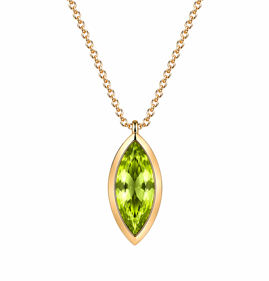 Ağustos Peridot Birthstone Kolye