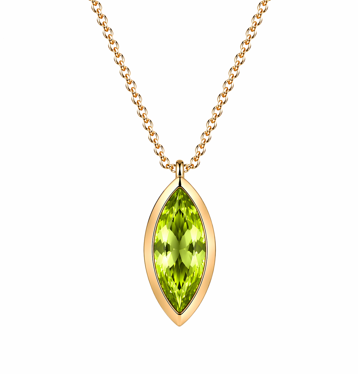 Ağustos Peridot Birthstone Kolye