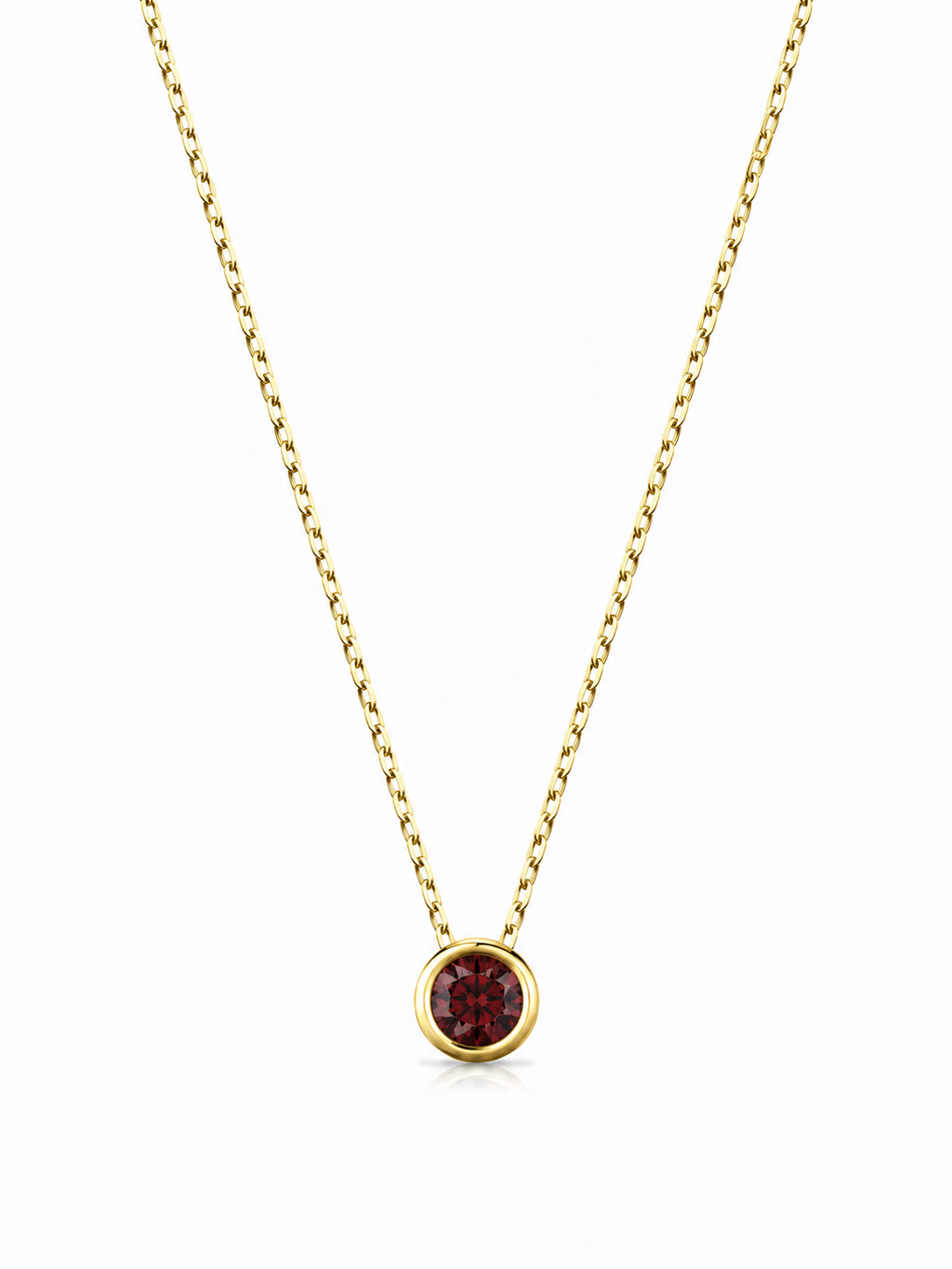 Ocak Red Garnet Birthstone Kolye