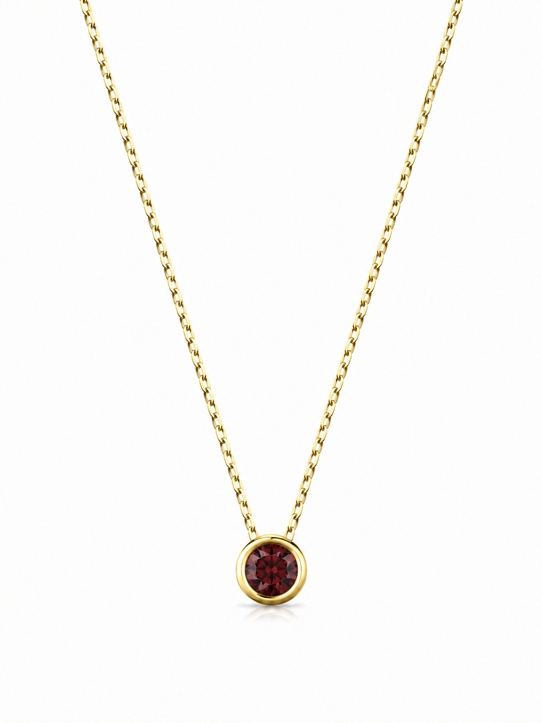 Ocak Red Garnet Birthstone Kolye
