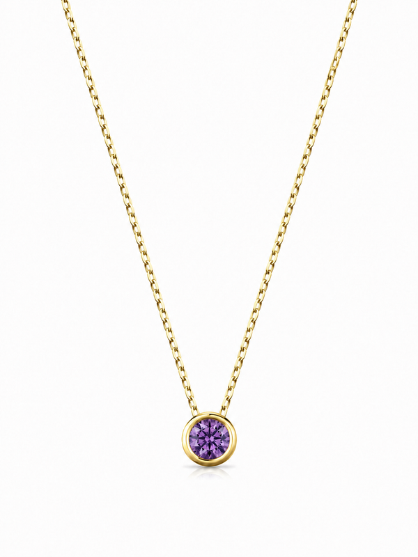 Şubat Amethyst Birthstone Kolye