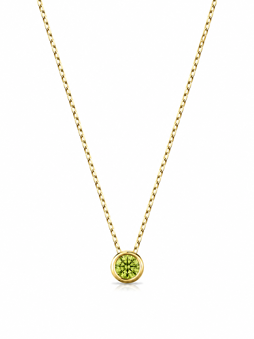 Ağustos Peridot Birthstone Kolye