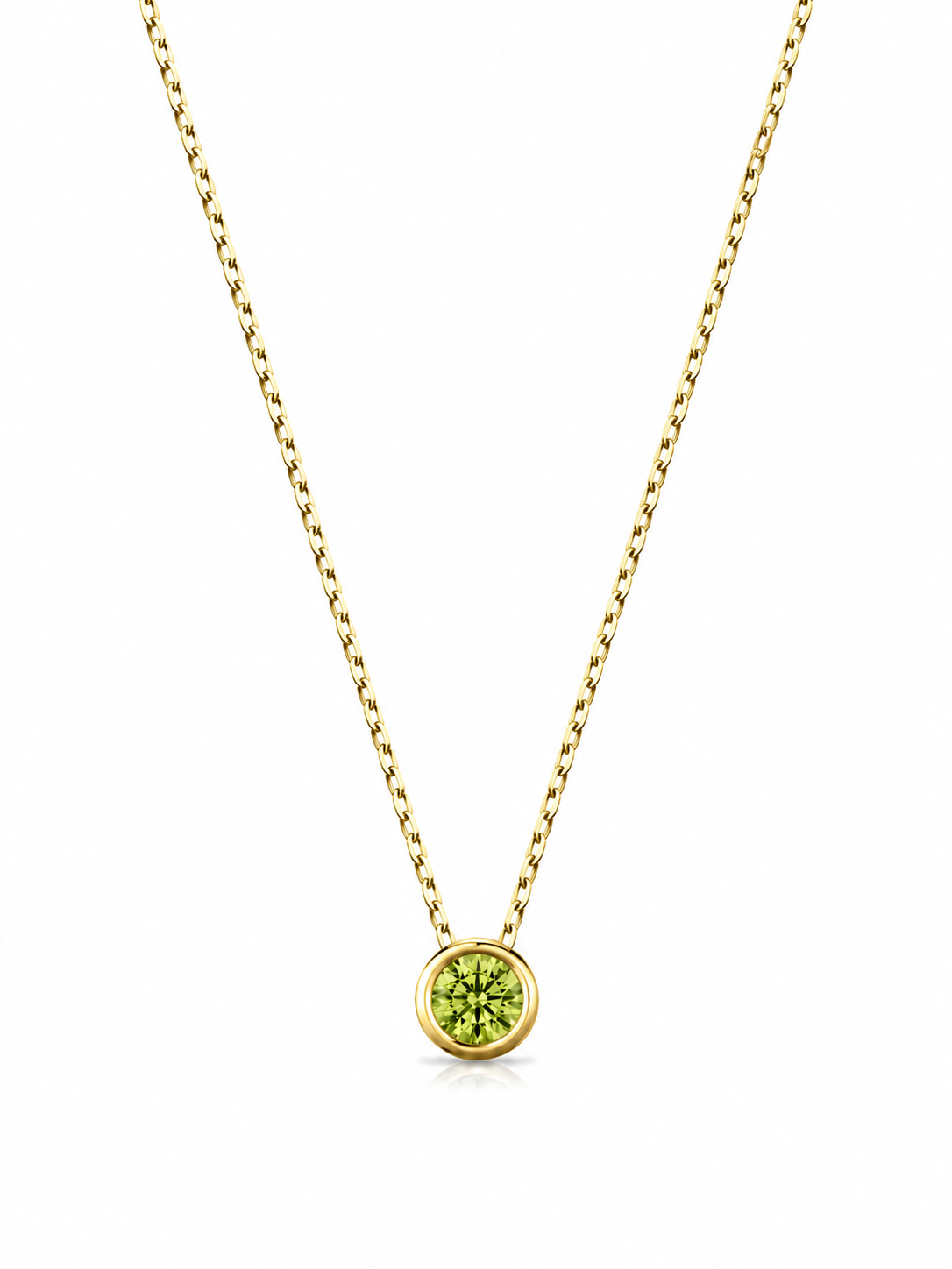 Ağustos Peridot Birthstone Kolye