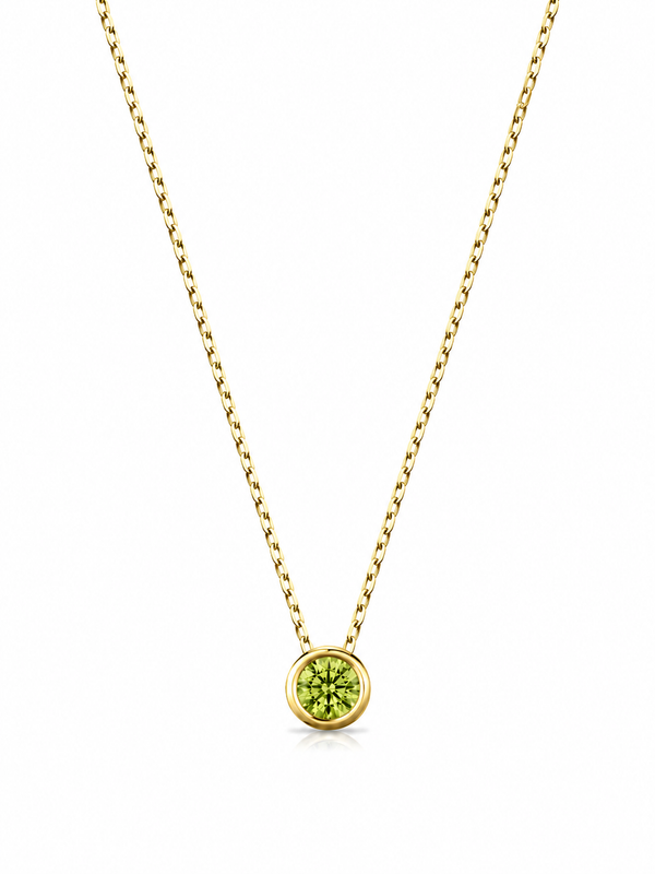 Ağustos Peridot Birthstone Kolye