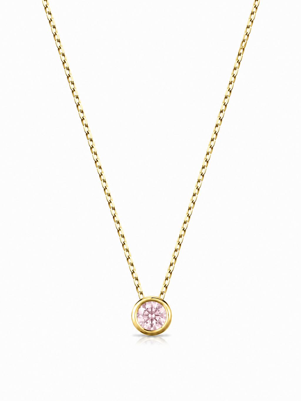 Ekim Pink Tourmaline Birthstone Kolye