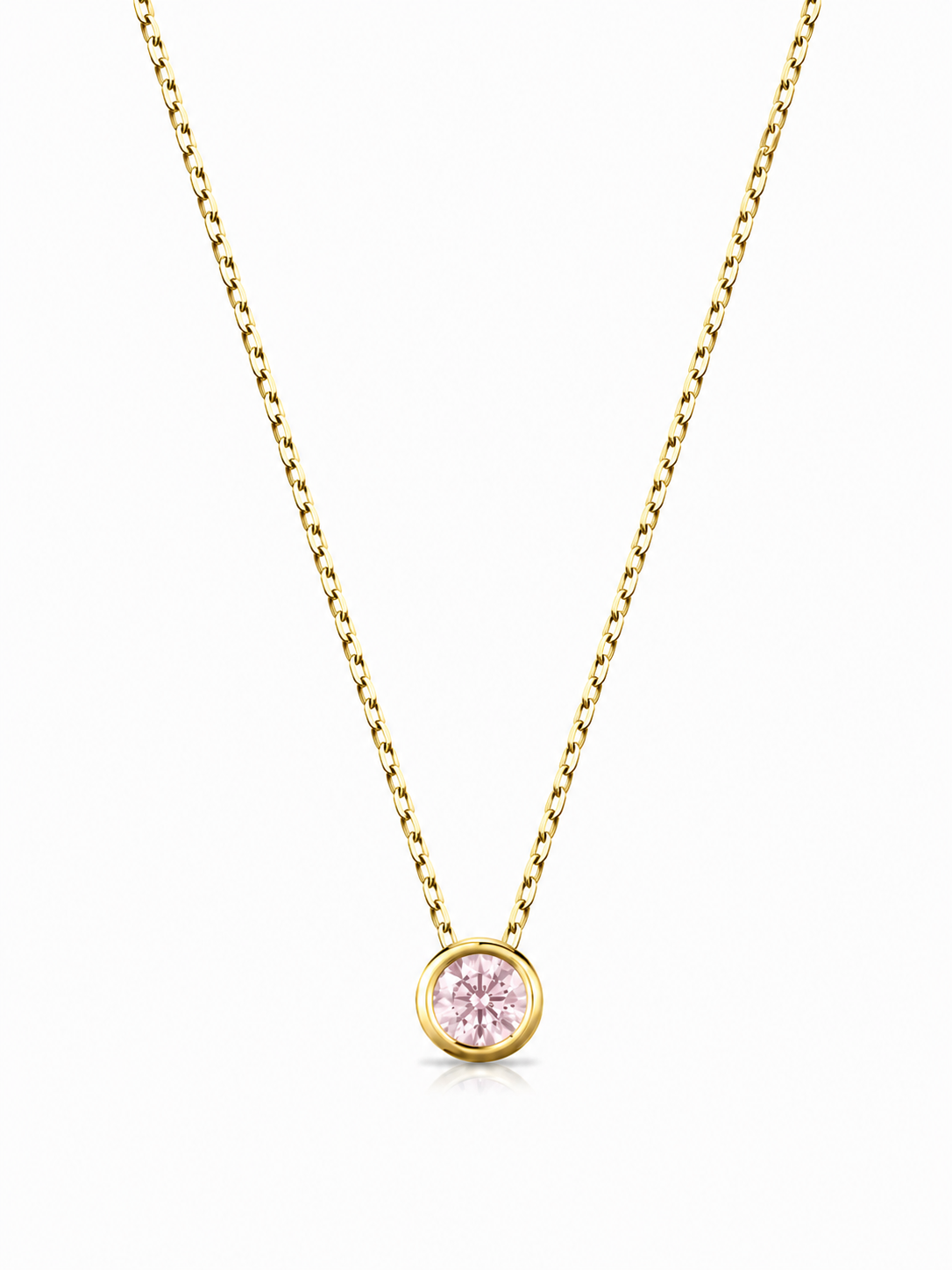 Ekim Pink Tourmaline Birthstone Kolye