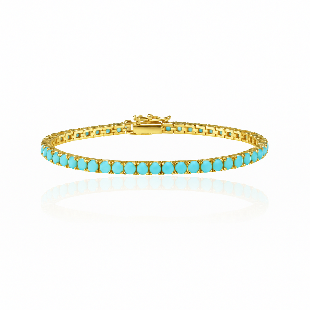 Turkuaz Taşlı Su Yolu Bileklik