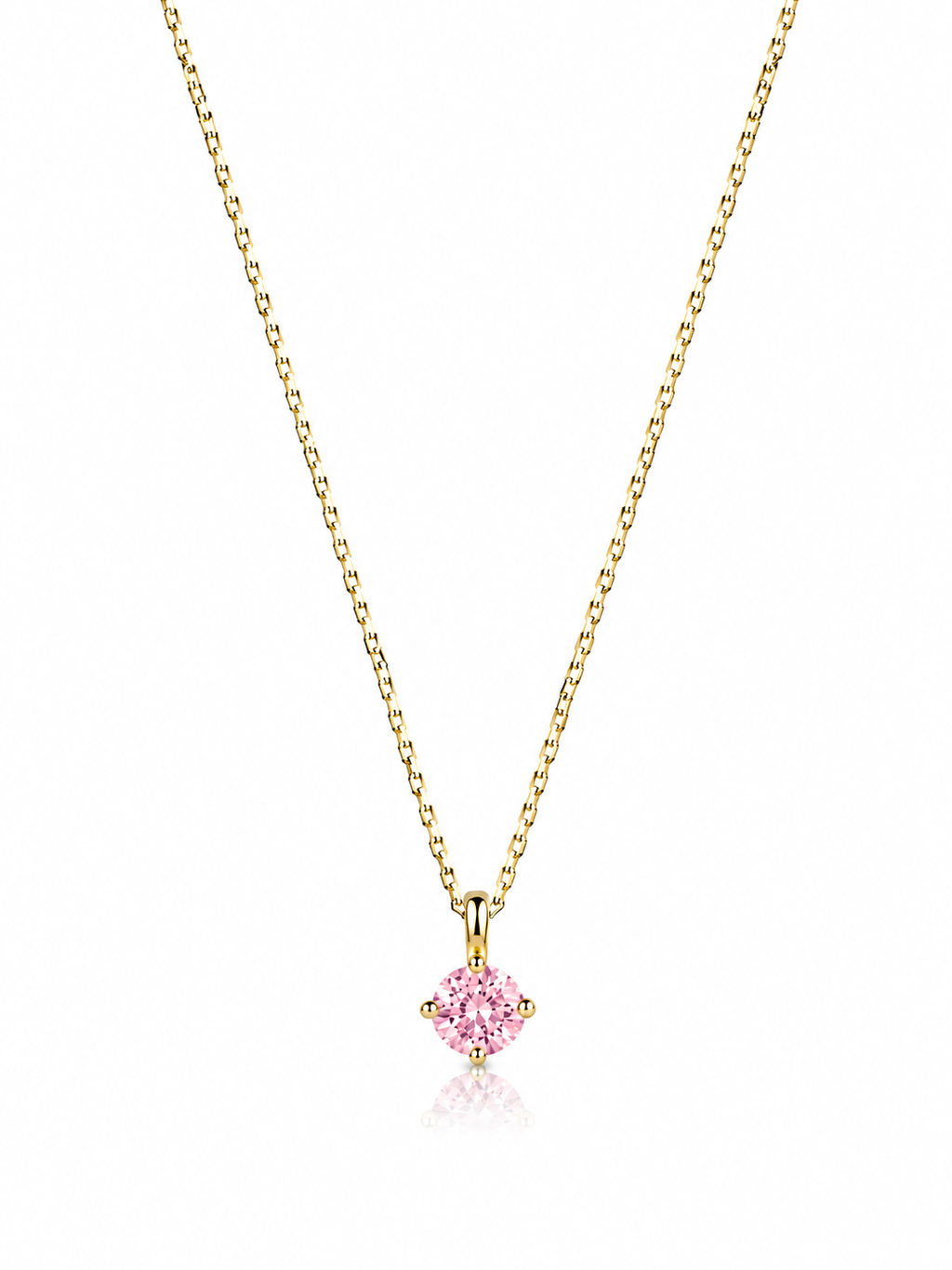 Ekim Pink Tourmaline Birthstone Kolye