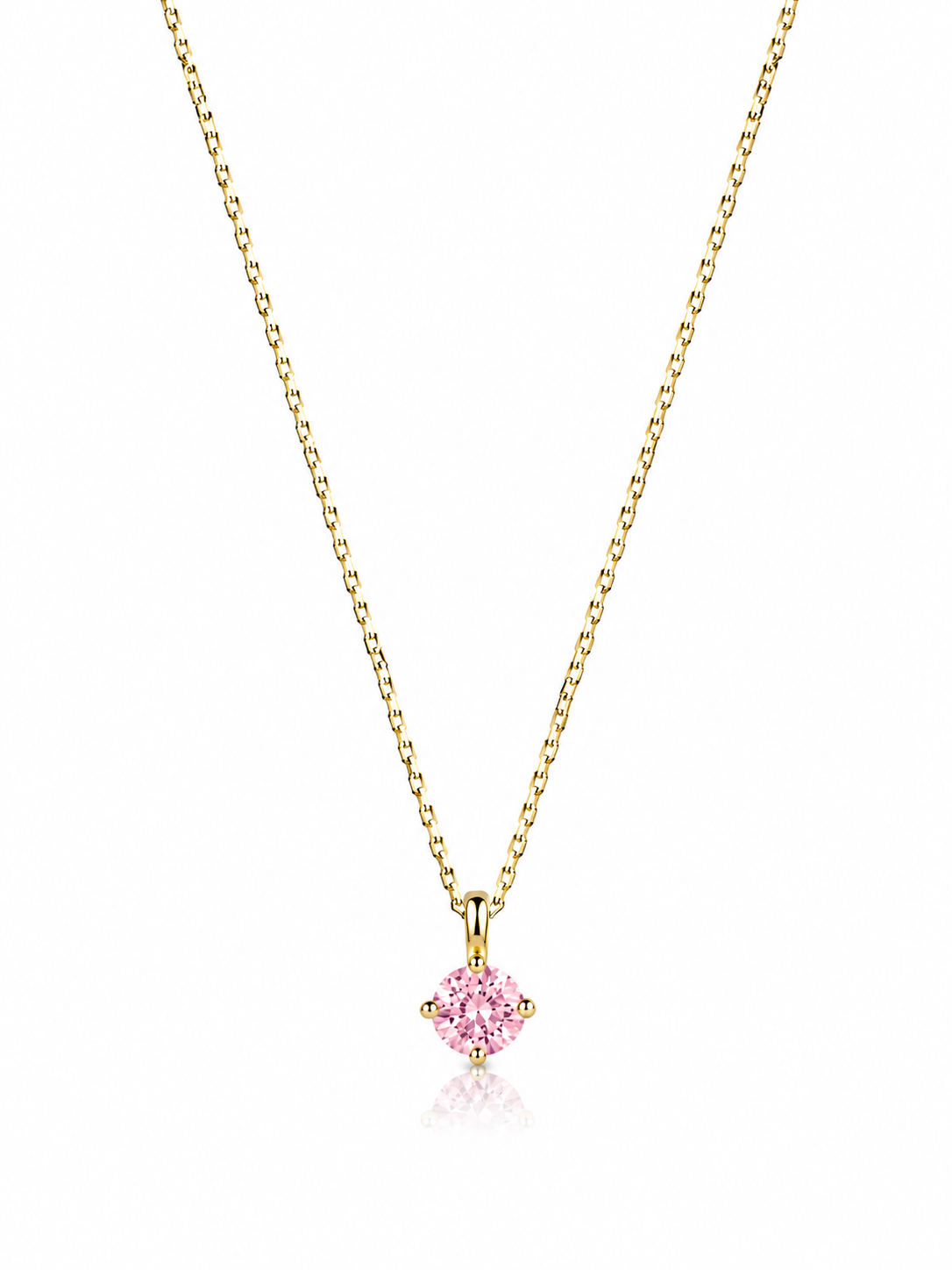 Ekim Pink Tourmaline Birthstone Kolye