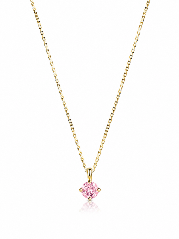 Ekim Pink Tourmaline Birthstone Kolye