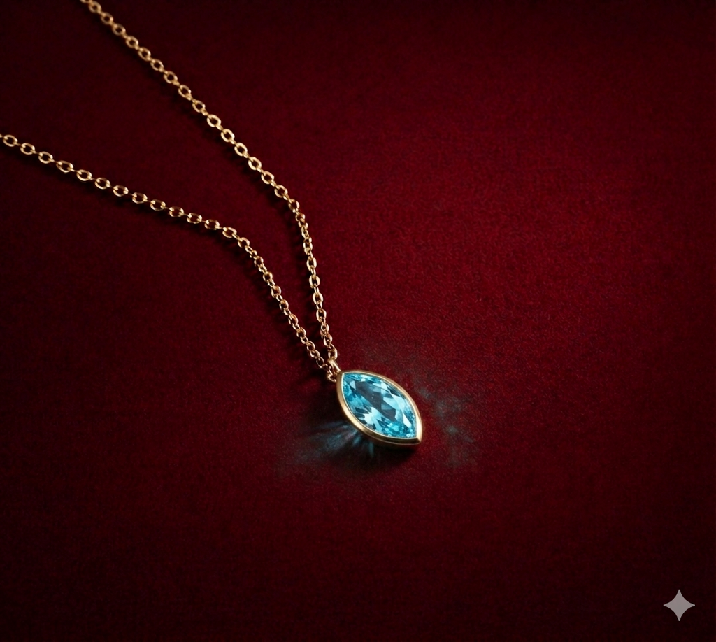 Mart Aquamarine Birthstone Kolye