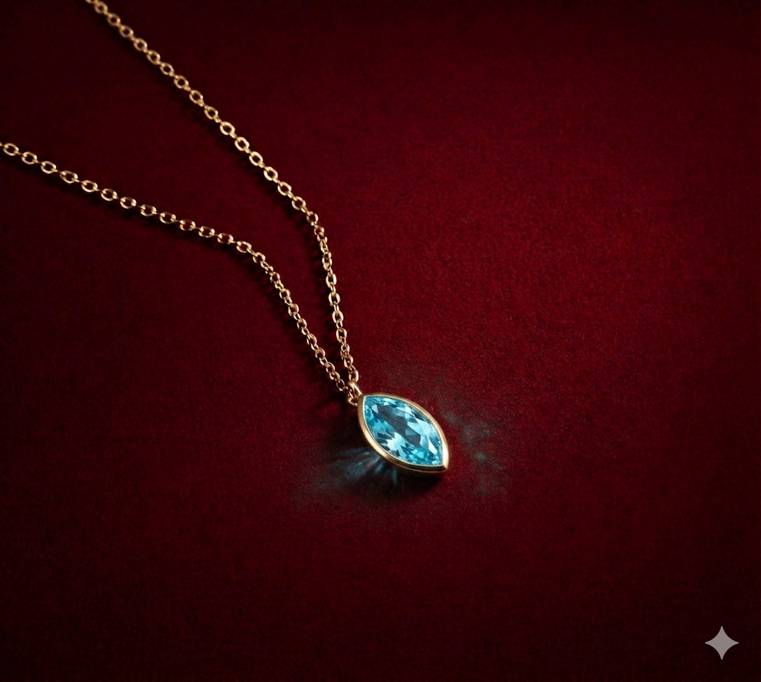 Mart Aquamarine Birthstone Kolye
