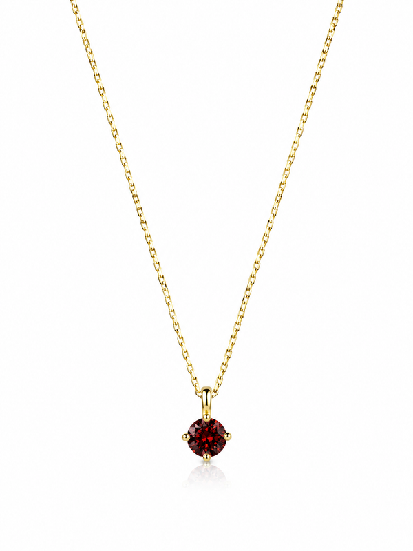 Ocak Red Garnet Birthstone Kolye