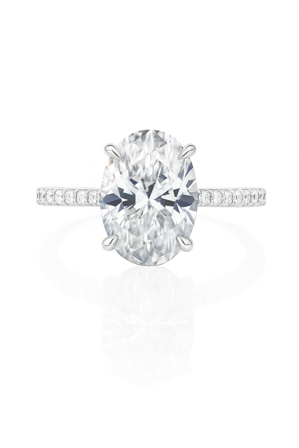 Oval Ring with Moissanite Stone