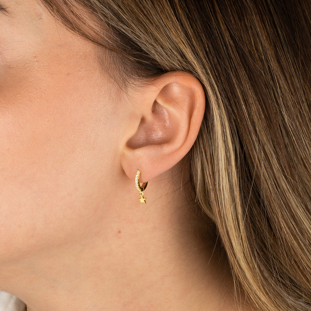 Yıldızlı Halka Küpe