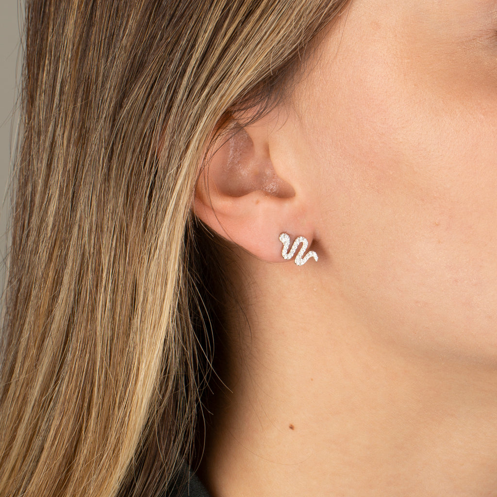 Taşlı Yılan Küpe