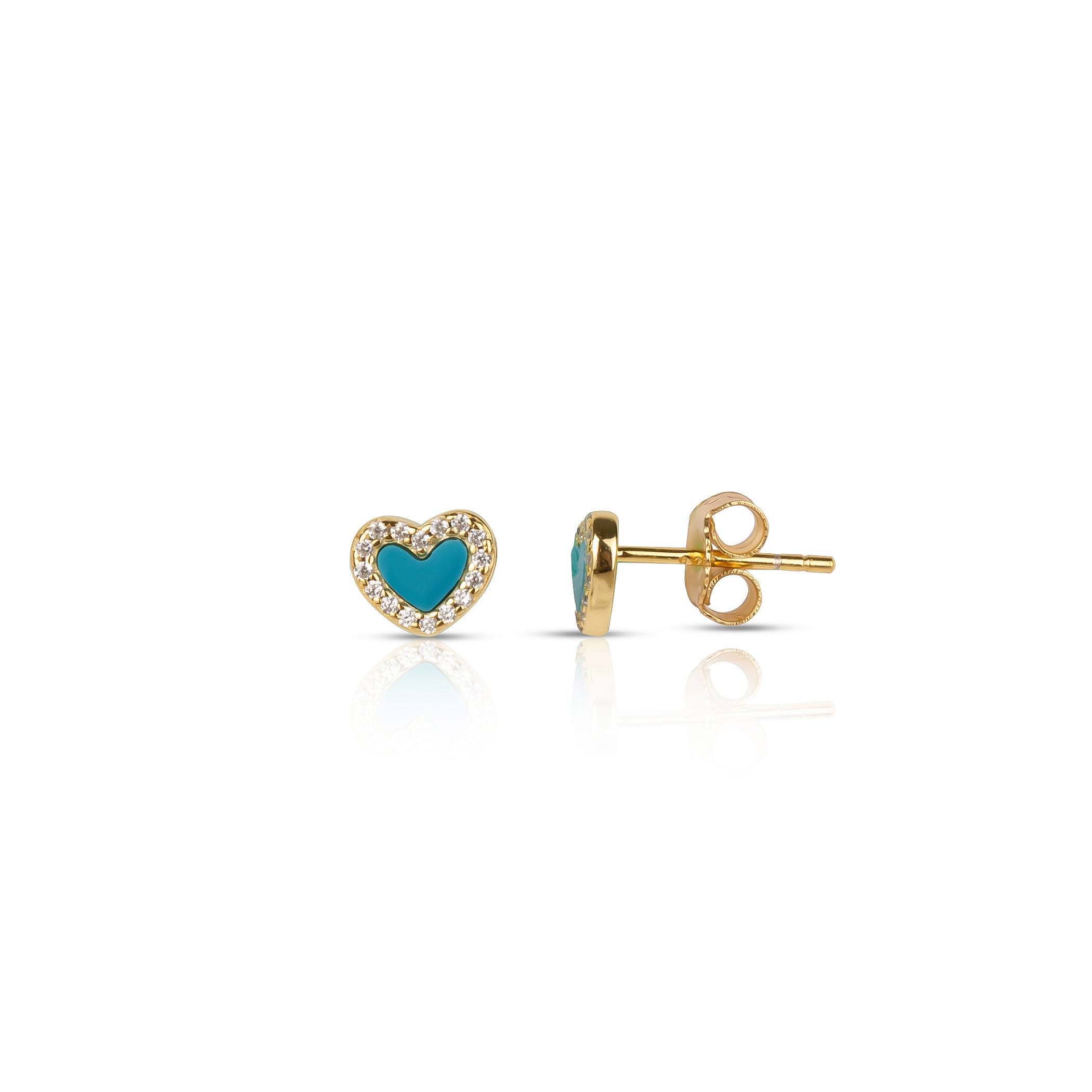 Minimalist Heart-Shaped Blue Earrings