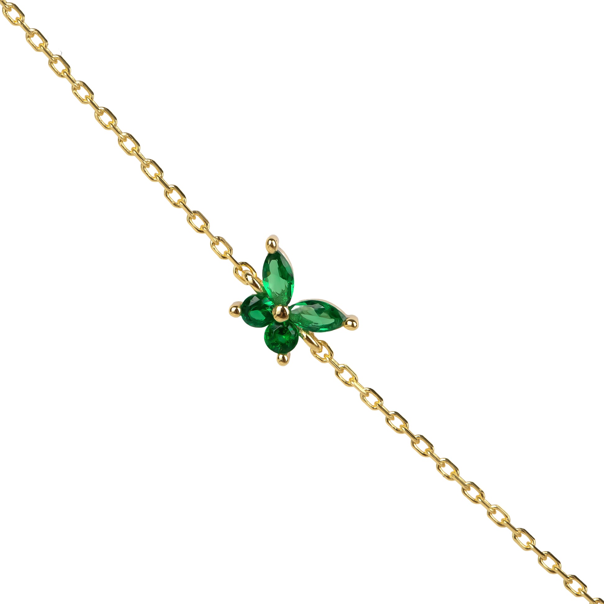 Yeşil Taşlı Minimal Makiz Bileklik