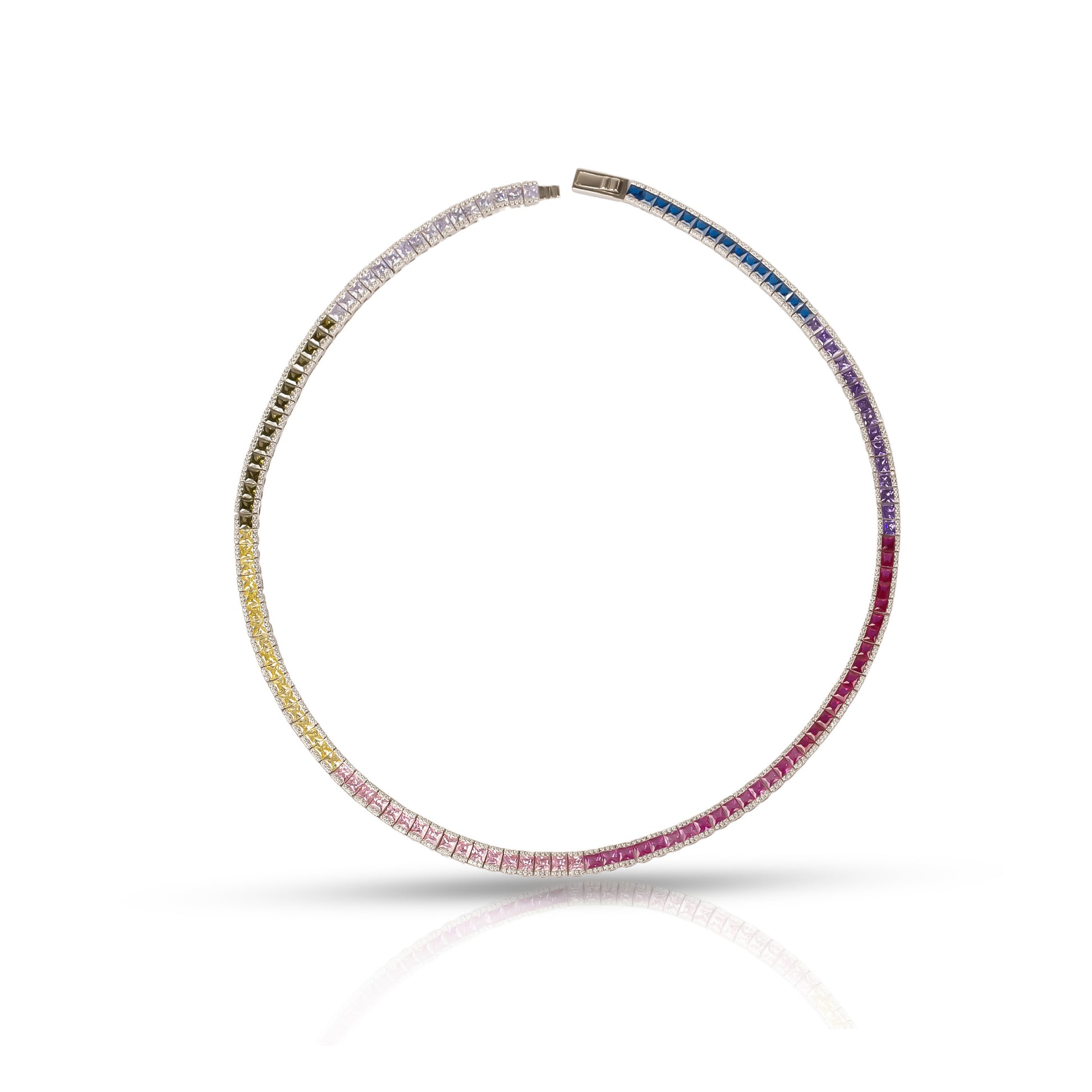 Renkli Baget Taşlı Suyolu Kolye