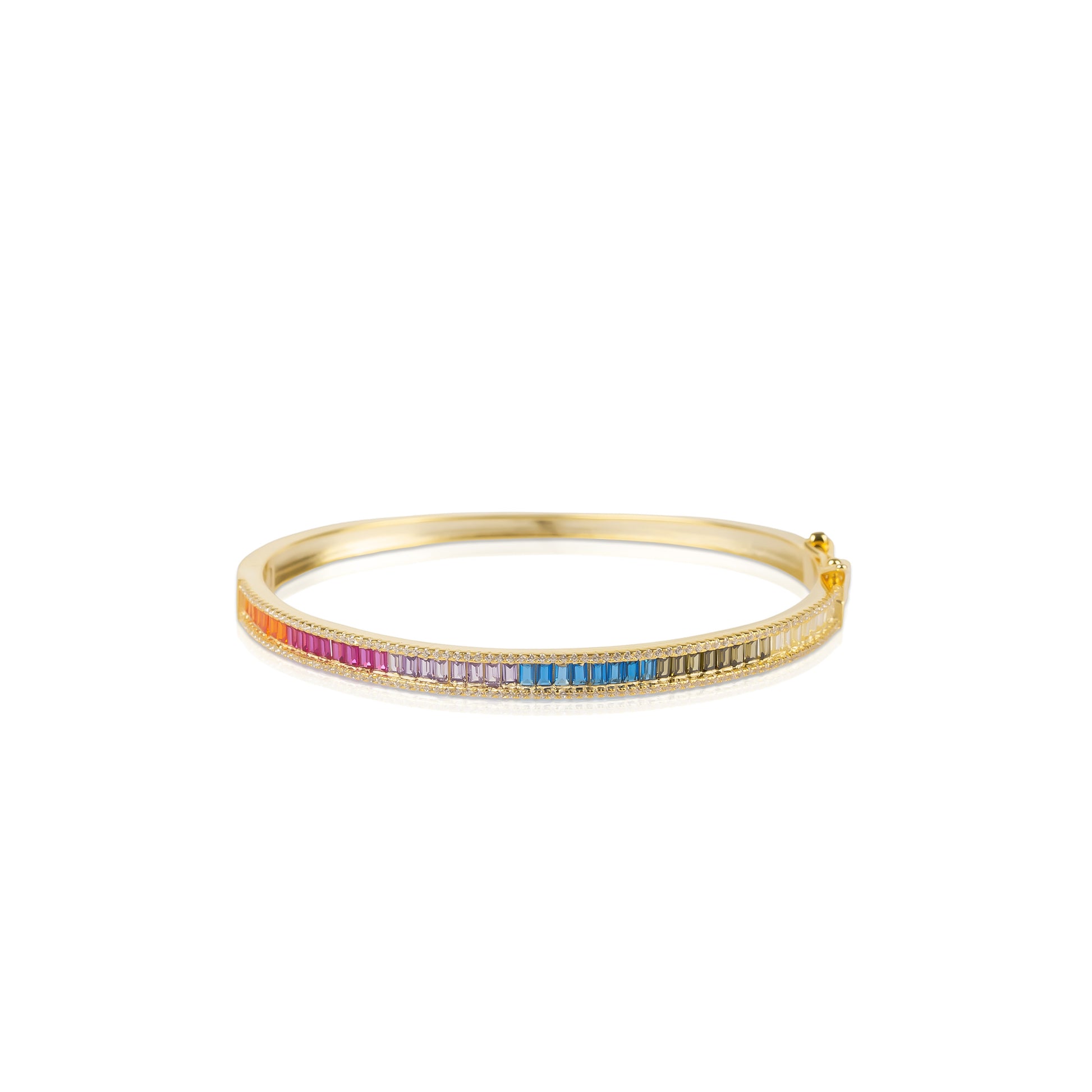 Renkli Baget Taşlı Kelepçe Bileklik