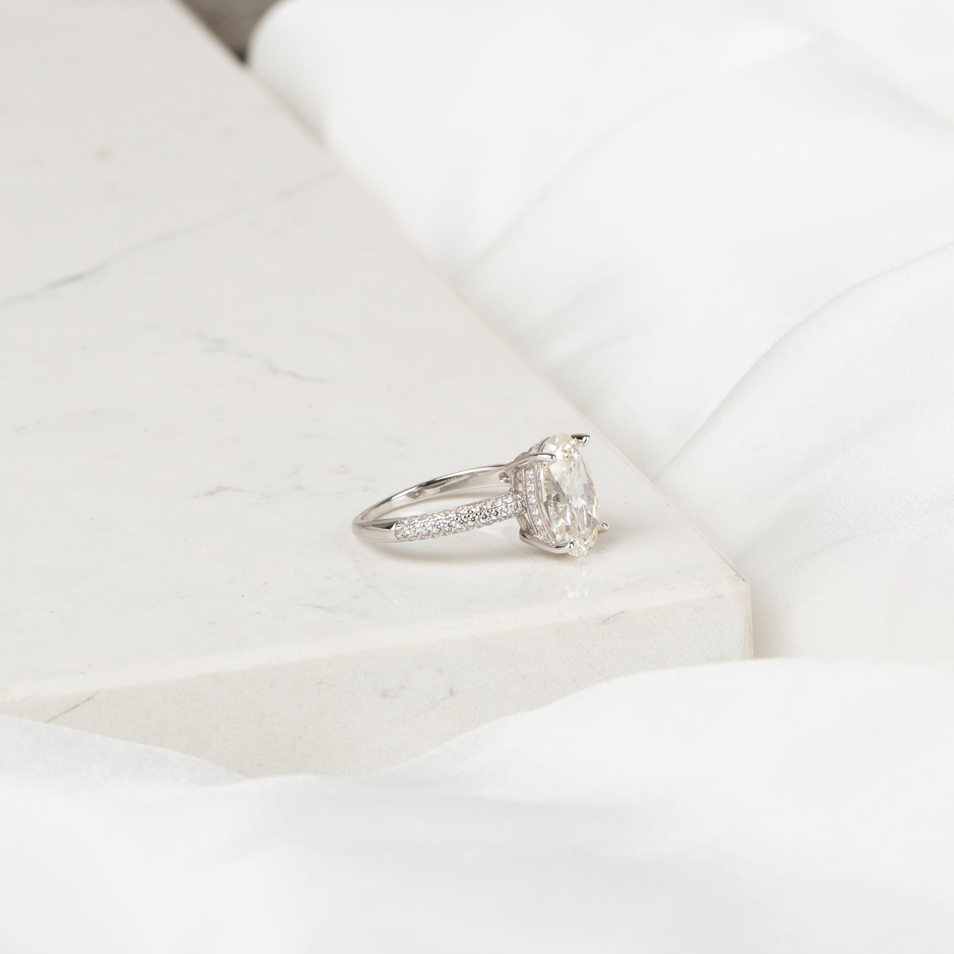 Moissanite Oval Solitaire Ring
