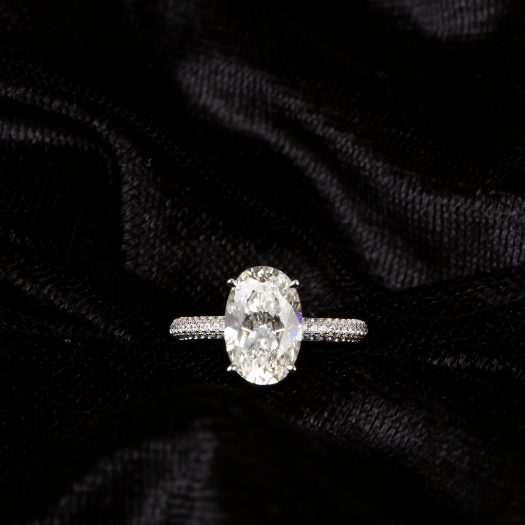 Moissanite Oval Solitaire Ring