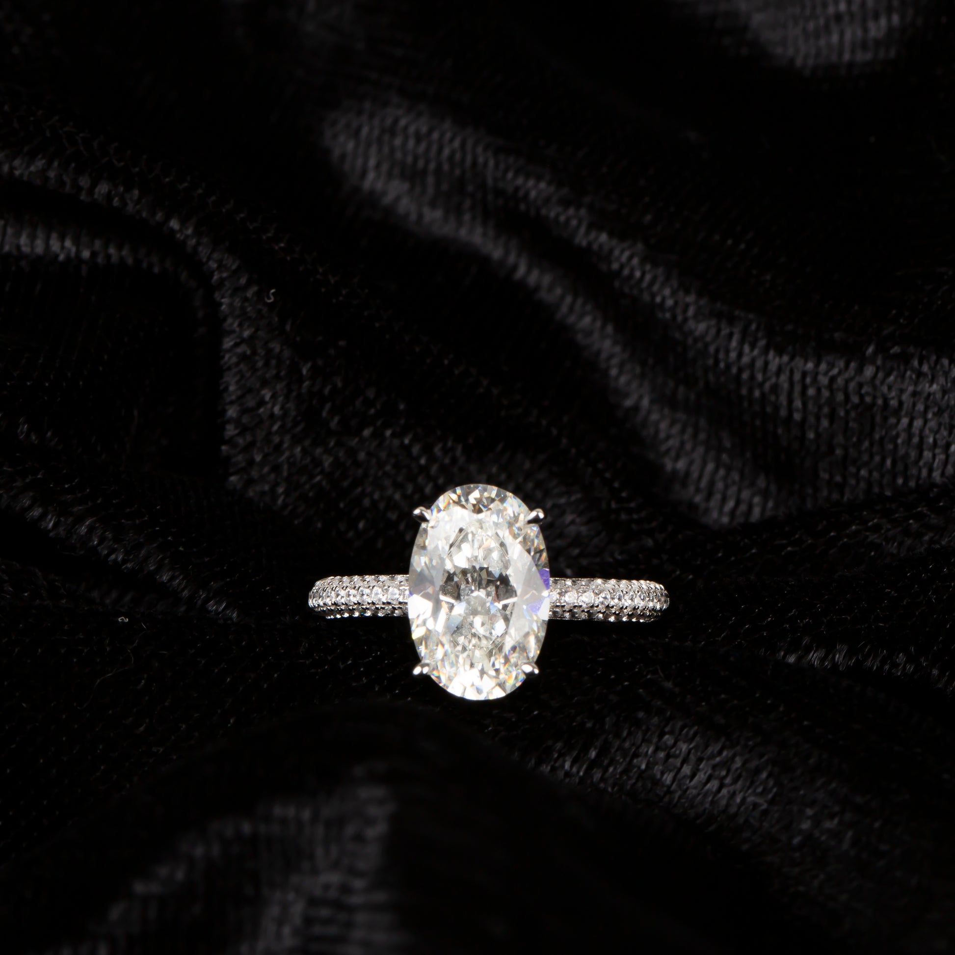 Moissanite Oval Solitaire Ring