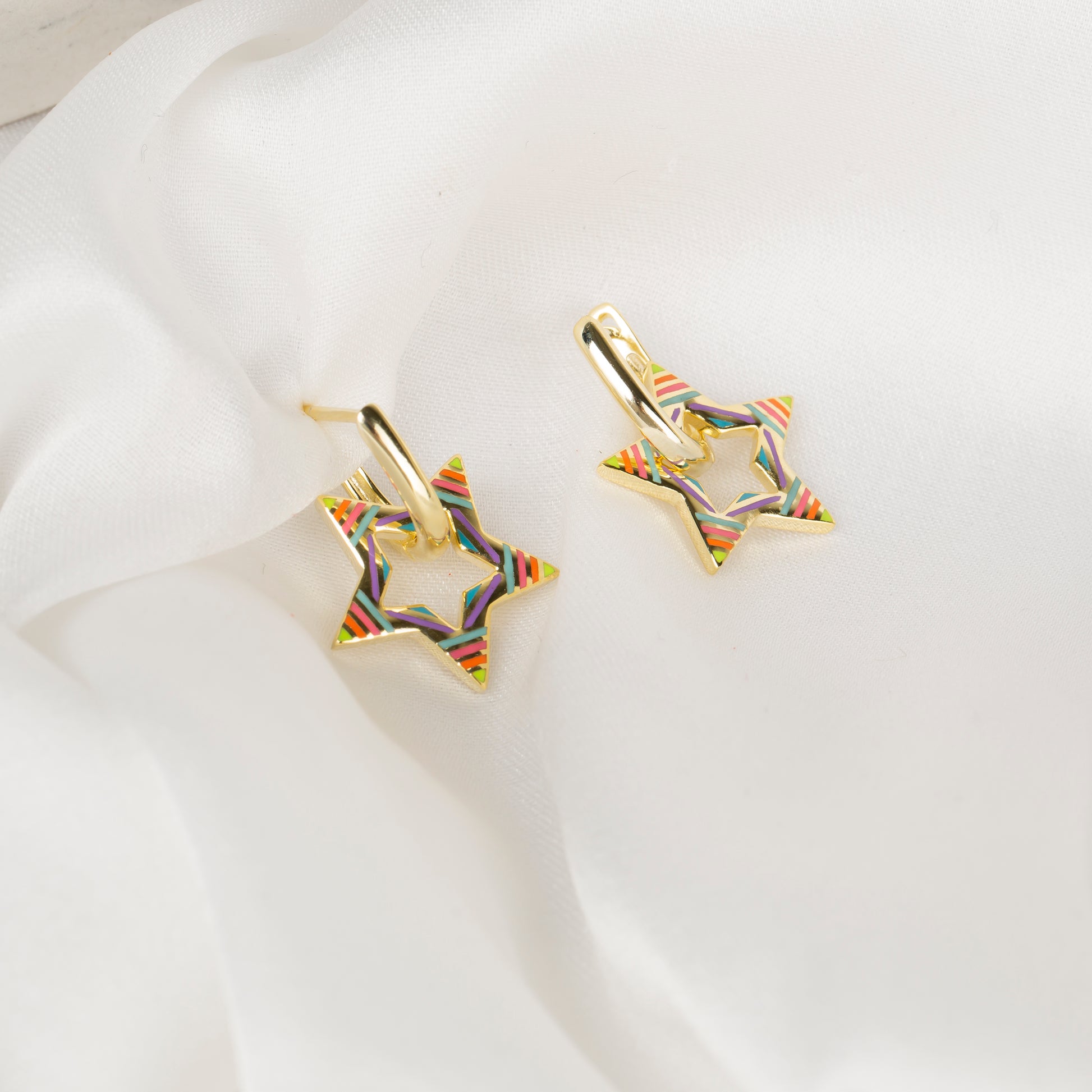 Renkli Yıldız Küpe