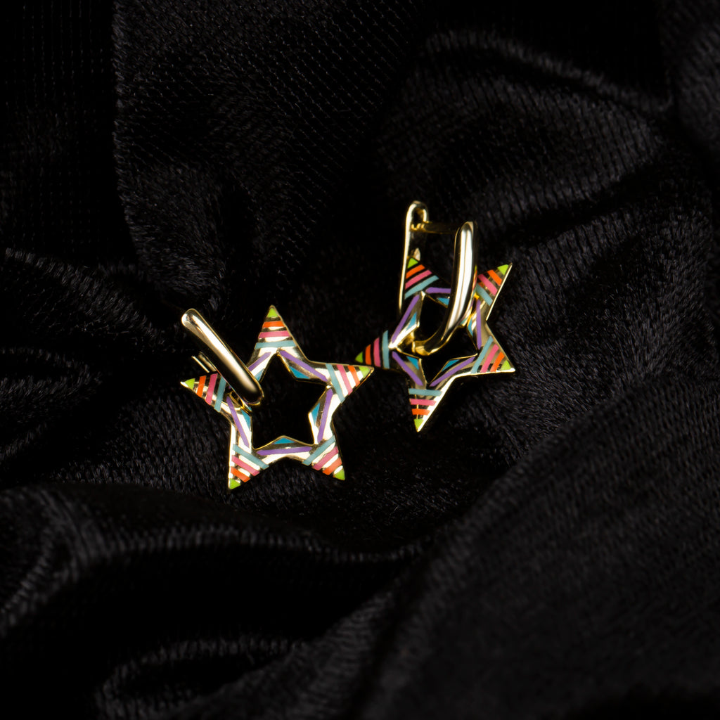 Renkli Yıldız Küpe