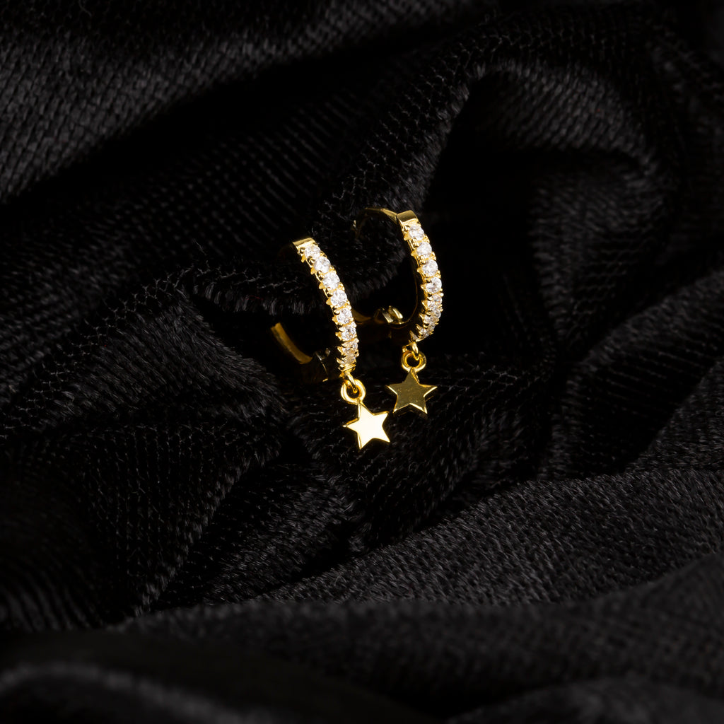 Yıldızlı Halka Küpe