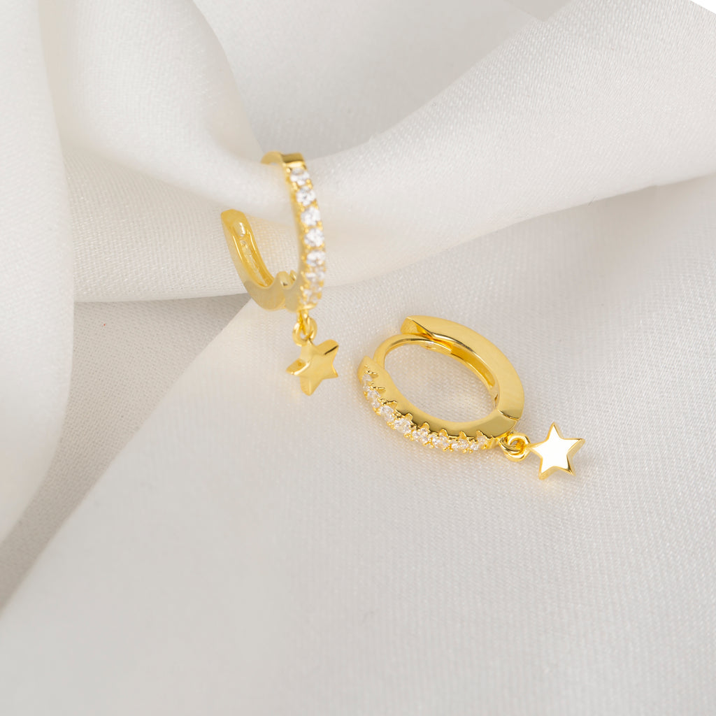 Yıldızlı Halka Küpe