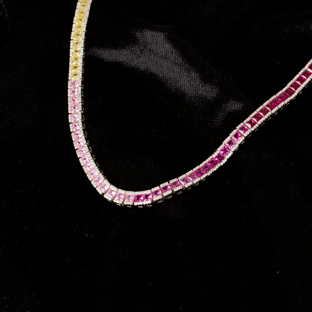 Renkli Baget Taşlı Suyolu Kolye