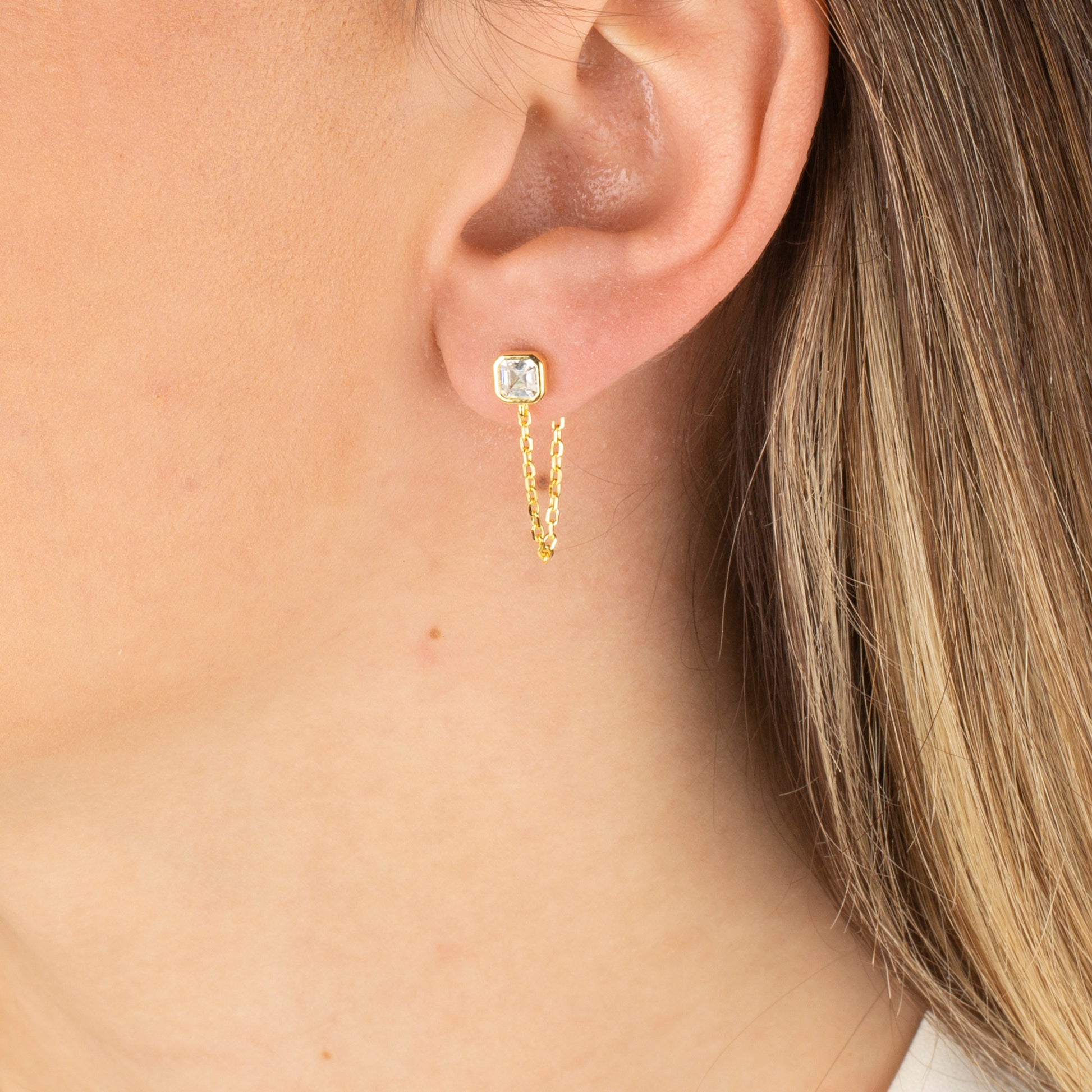 Minimal Markiz Taşlı Küpe