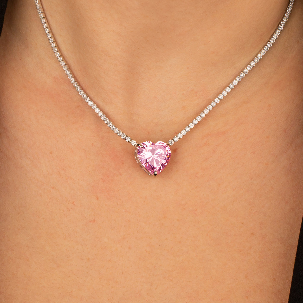 Kalp Taşlı Suyolu Kolye