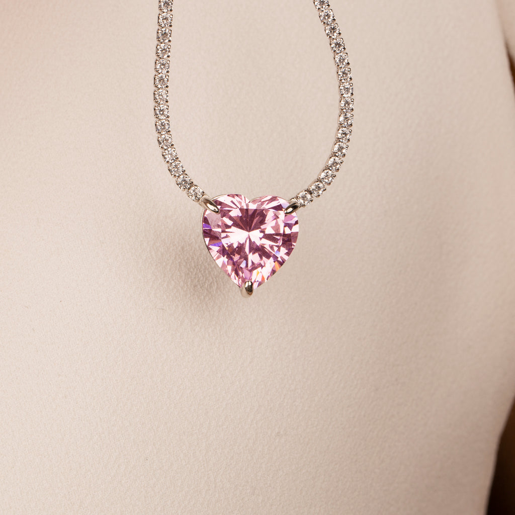 Kalp Taşlı Suyolu Kolye