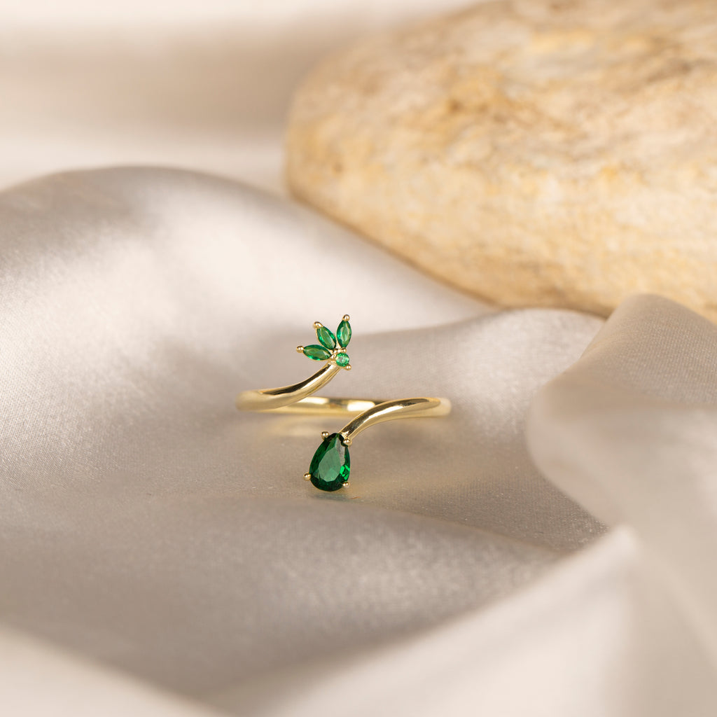 Minimal Damla Taşlı Yüzük