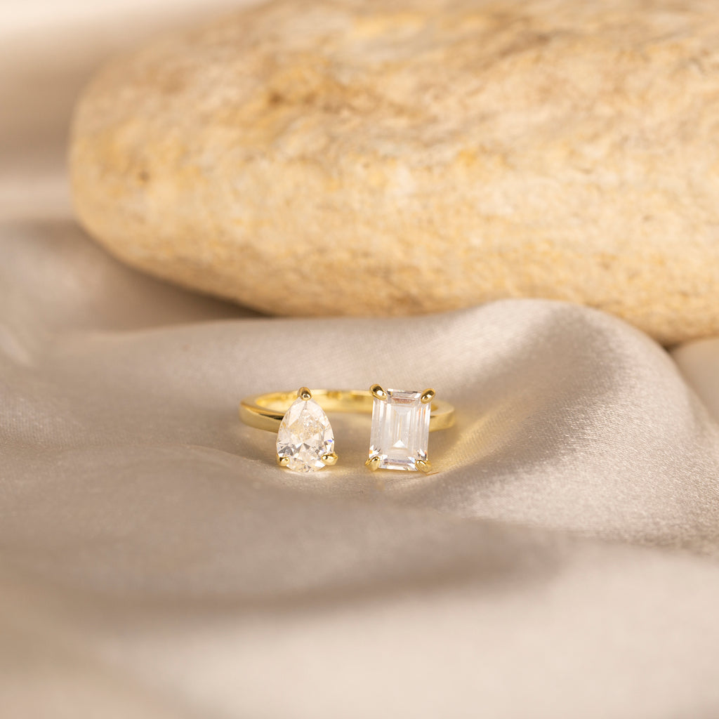 Minimal Damla Taşlı Yüzük