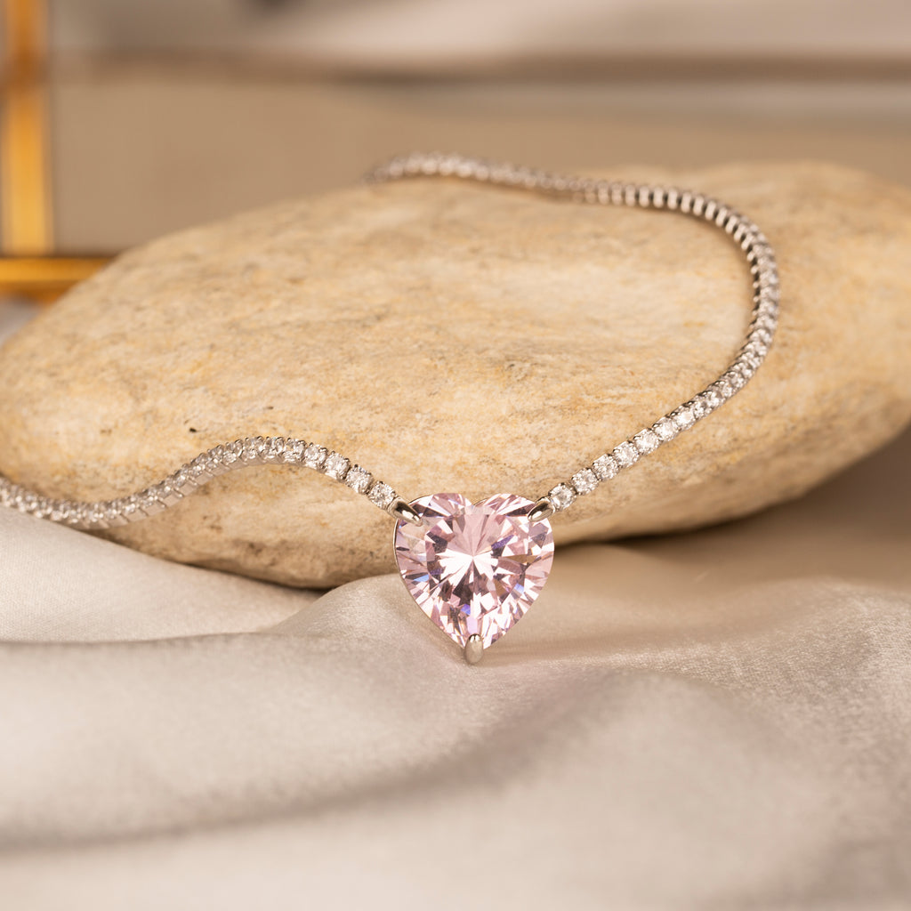 Kalp Taşlı Suyolu Kolye