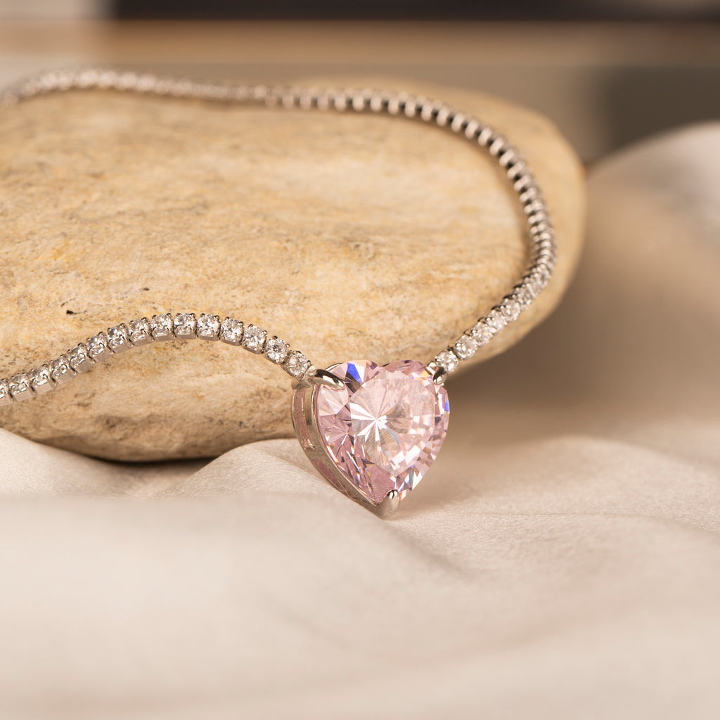 Kalp Taşlı Suyolu Kolye