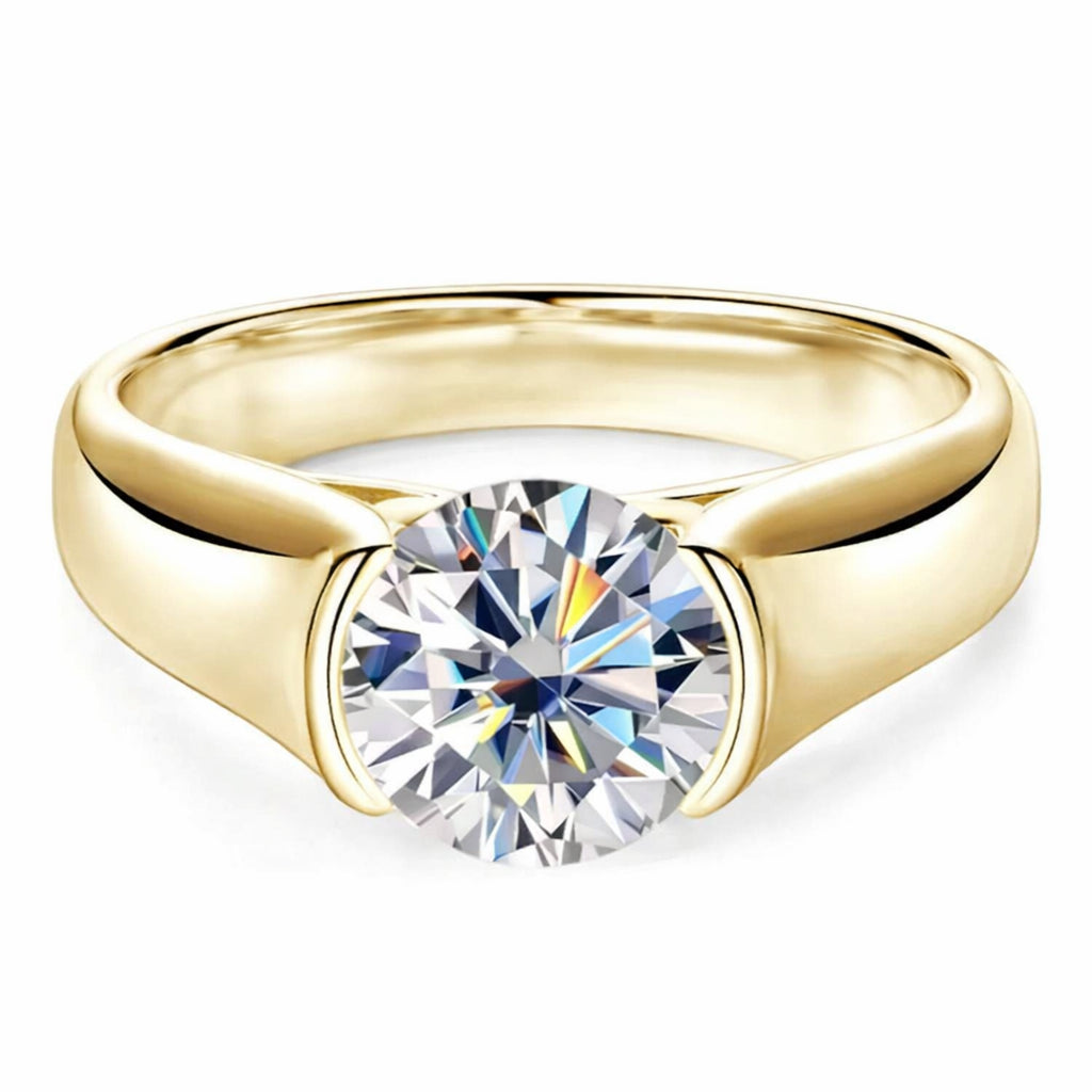 14K Altın Mozanit Taşlı Dua Yüzük 2ct