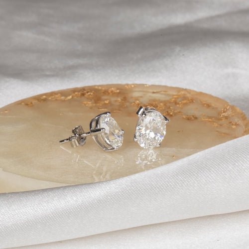 Oval Cut Moissanite Earrings