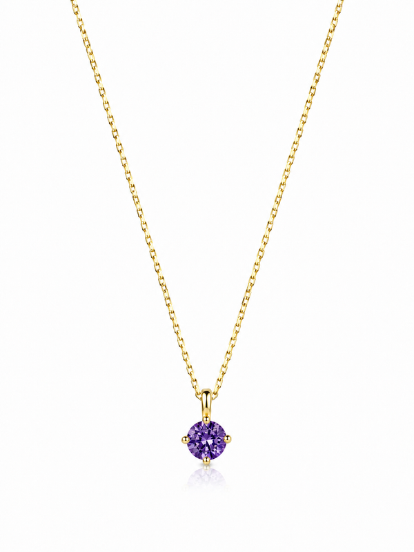 Şubat Amethyst Birthstone Kolye