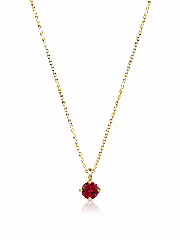 Temmuz Ruby Birthstone Kolye